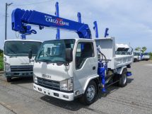 平成24年式いすゞエルフセミロングZR264HRクレーン付ダンプ 走行1.5万km