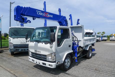 平成24年式いすゞエルフセミロングZR264HRクレーン付ダンプ 走行1.5万km